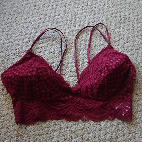 Auden Elegant Lace Bralette in Burgundy size XL - Picture 5 of 12